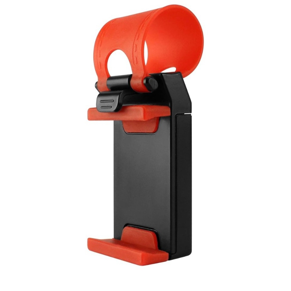 New Universal Black/Red Car Steering Wheel/Bike Clip Mount Mobile Phone Holder